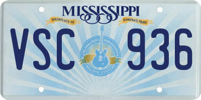 MS license plate VSC936