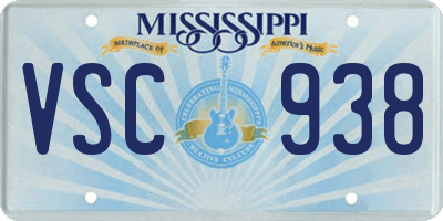 MS license plate VSC938