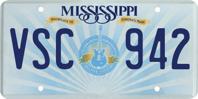 MS license plate VSC942