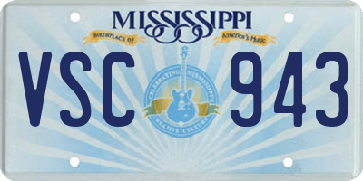 MS license plate VSC943