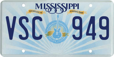 MS license plate VSC949