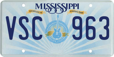 MS license plate VSC963