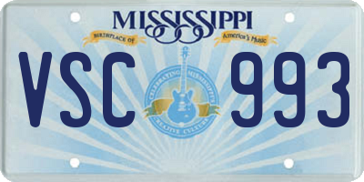 MS license plate VSC993