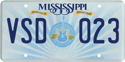 MS license plate VSD023
