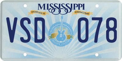 MS license plate VSD078