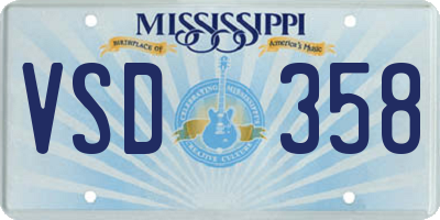 MS license plate VSD358