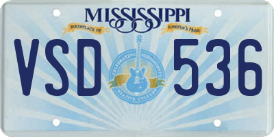 MS license plate VSD536