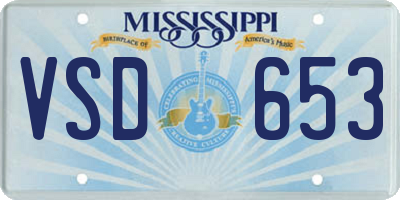 MS license plate VSD653