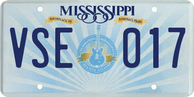 MS license plate VSE017