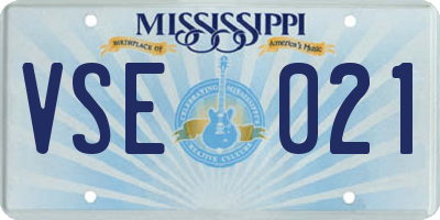 MS license plate VSE021