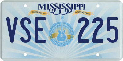 MS license plate VSE225