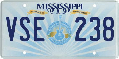 MS license plate VSE238