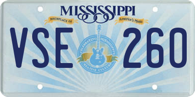 MS license plate VSE260