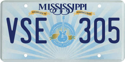 MS license plate VSE305