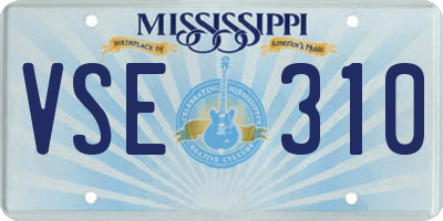 MS license plate VSE310
