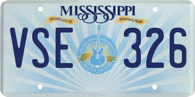 MS license plate VSE326