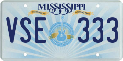 MS license plate VSE333