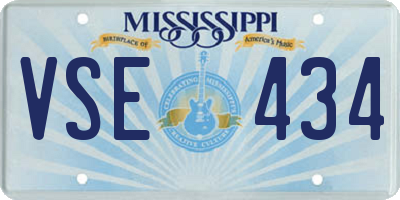 MS license plate VSE434
