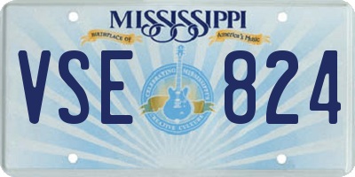 MS license plate VSE824