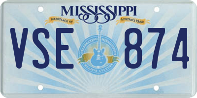 MS license plate VSE874