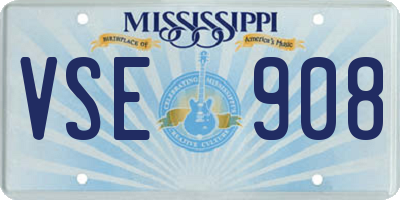 MS license plate VSE908