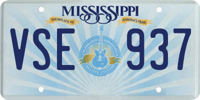 MS license plate VSE937