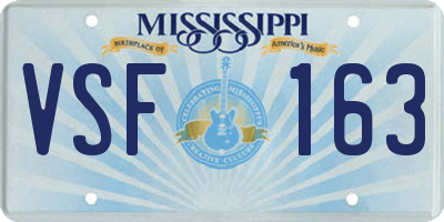 MS license plate VSF163