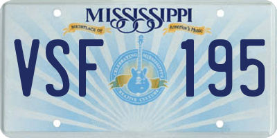 MS license plate VSF195