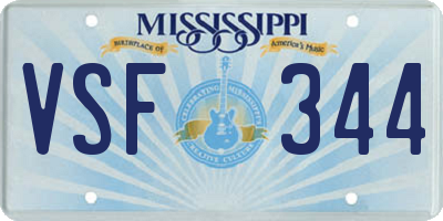 MS license plate VSF344