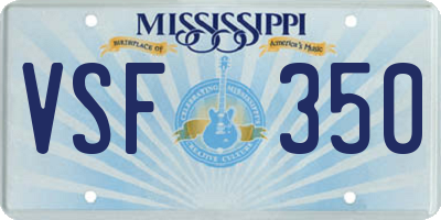 MS license plate VSF350