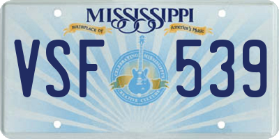 MS license plate VSF539