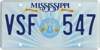 MS license plate VSF547