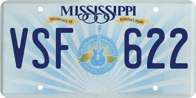 MS license plate VSF622
