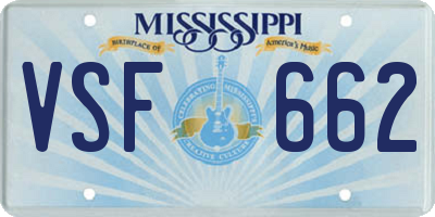 MS license plate VSF662