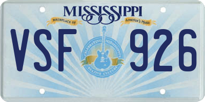 MS license plate VSF926