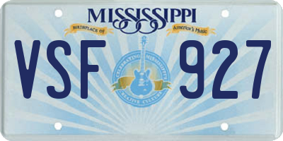 MS license plate VSF927