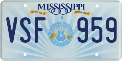 MS license plate VSF959