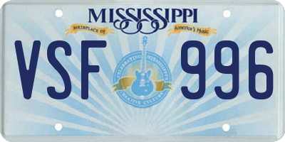 MS license plate VSF996