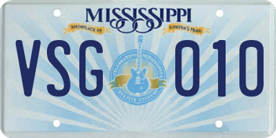 MS license plate VSG010