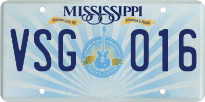 MS license plate VSG016