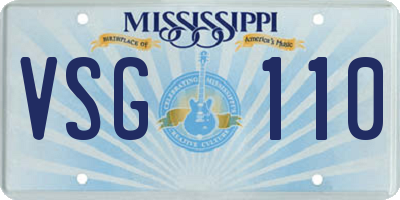 MS license plate VSG110