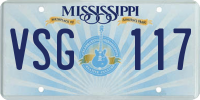 MS license plate VSG117