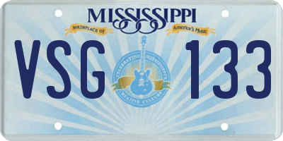 MS license plate VSG133