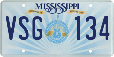 MS license plate VSG134
