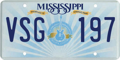 MS license plate VSG197