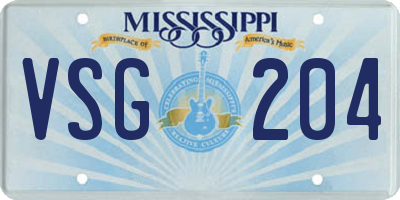 MS license plate VSG204