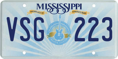 MS license plate VSG223