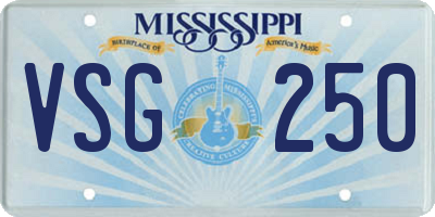 MS license plate VSG250