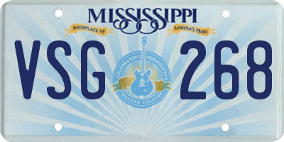 MS license plate VSG268