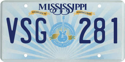 MS license plate VSG281